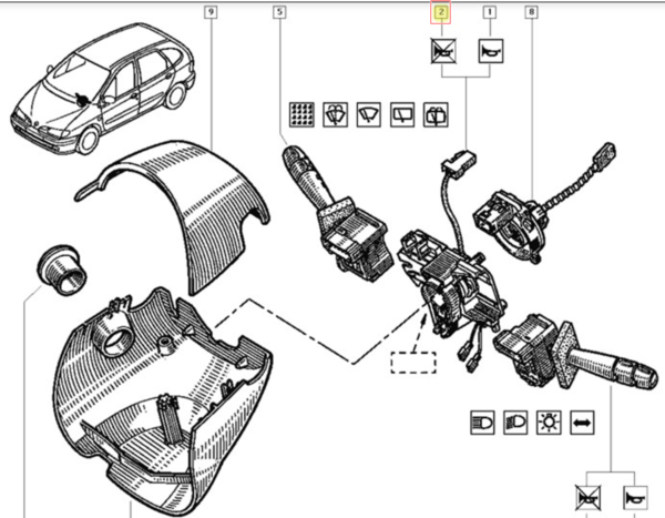 suporte chave de seta renault scenic 7701045859