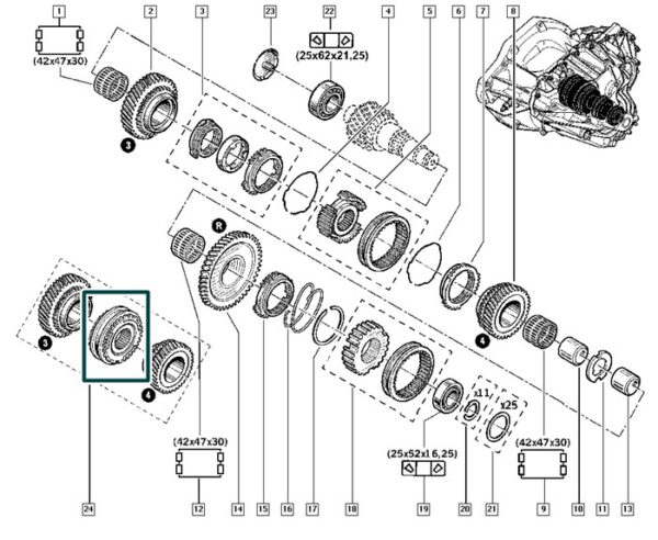 0568014400 sincronizador de marcha 3 4 renault master