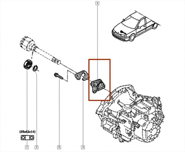 8200005656 suporte do eixo do cambio renault master 2.8 catcar