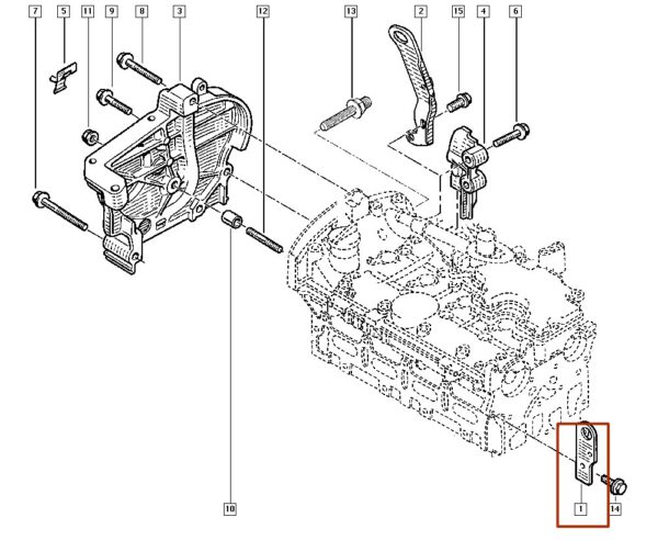 8200040263 suporte traseiro de elevaçao do motor renault clio