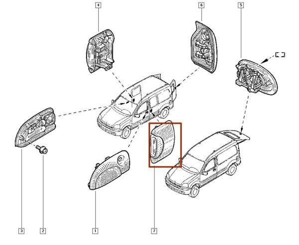 8200107371 maçaneta externa lado esquerdo renault kangoo