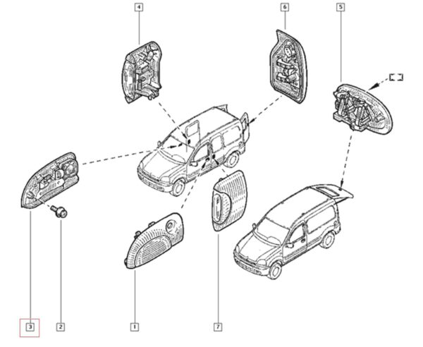 maçaneta porta lado direito renault kangoo 8200107368