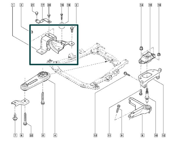 6001548157 coxim motor lado direito renault logan sandero