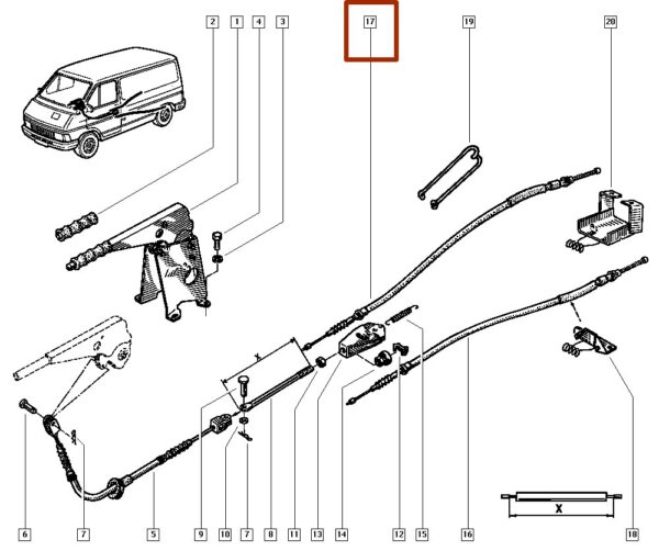 7700307721 cabo do freio de mão renault trafic catcar original
