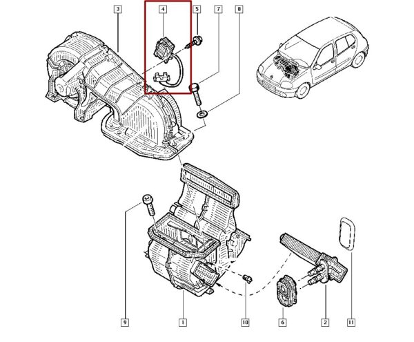 7701044815 resistencia do ventilador renault clio b