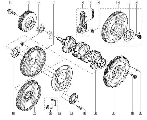 volante motor cambio automatico renault megane 7700112072