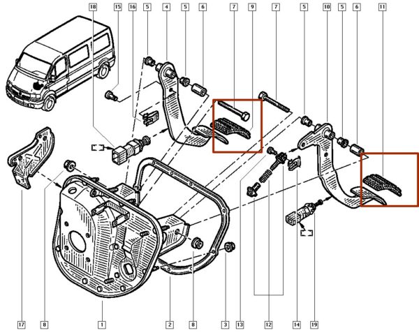 7700800426 borracha do pedal embreagem renault master 2.5 2011 catcar