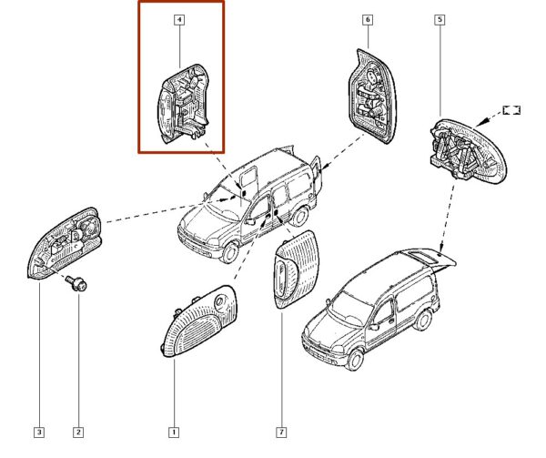 8200042082 puxador porta lateral direita sem furo renault kangoo