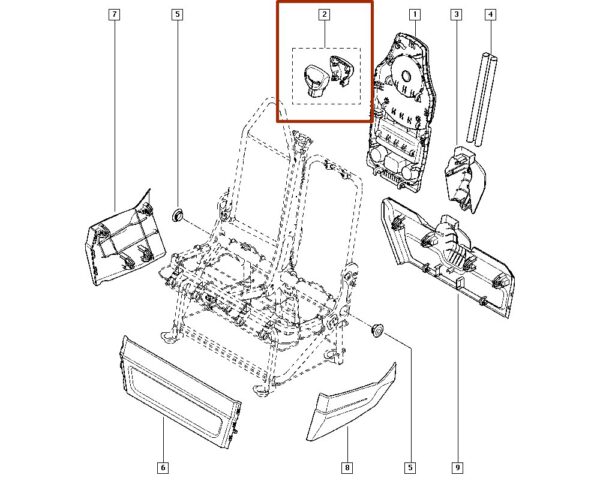 878412208r capa do cinto de segurança renault master catcar