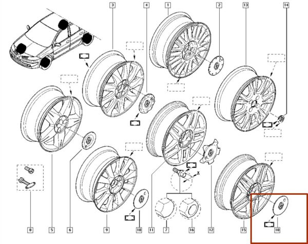 calota roda centro renault megane previllege – 8200254221 catcar