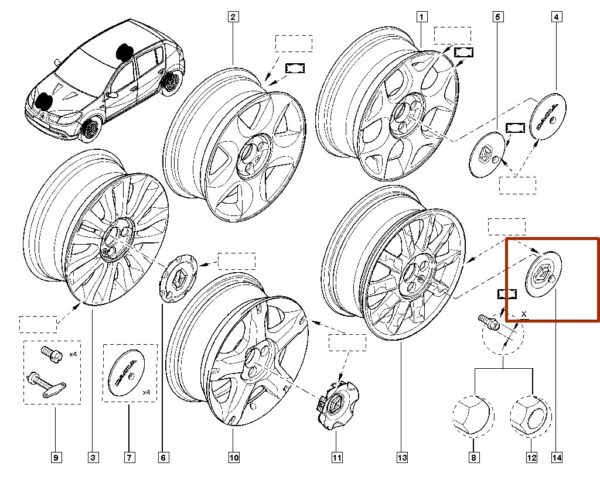 calota do centro roda modelo kimono renault logan sandero 8200231128 catcar