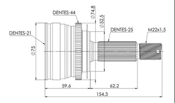 ponteira homocinetica jac j3 70b 4g13 s2200l21064 40005