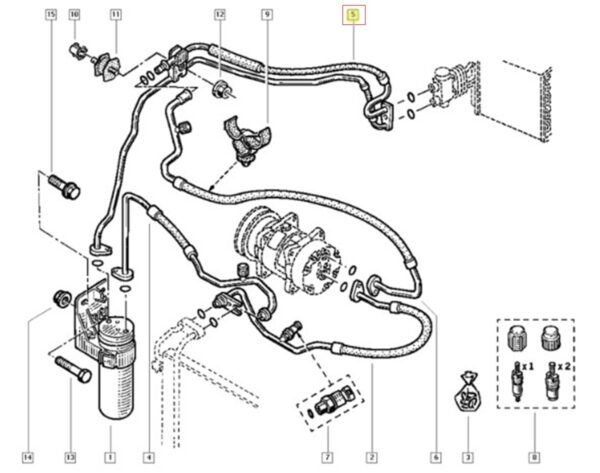 mangueira do ar condicionado renault scenic 1.6 16v 8200030220