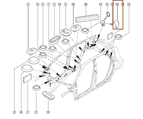 acabamento tampa traseira direita renault scenic 8200210538