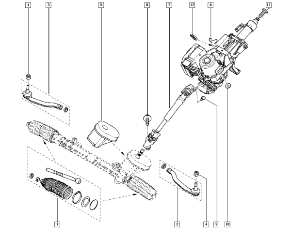 285049173r coluna de direção eletrica renault fluence megane