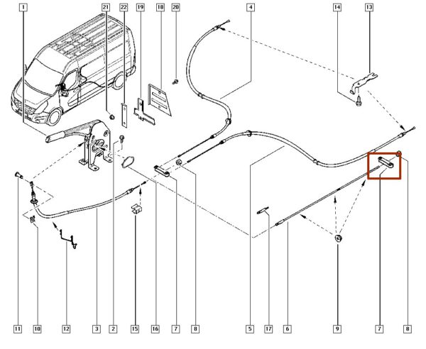 364060001r suporte de fixação do freio de mão renault master catcar