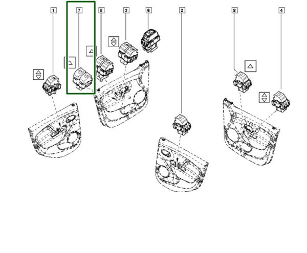 botão vidro elétrico renault logan sandero duster 254118032r