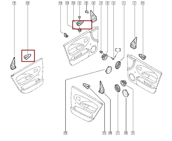 7700431886 puxador interno porta traseira esquerda renault scenic