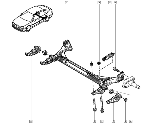 7700762844 bucha do eixo traseiro renault scenic 7700762844