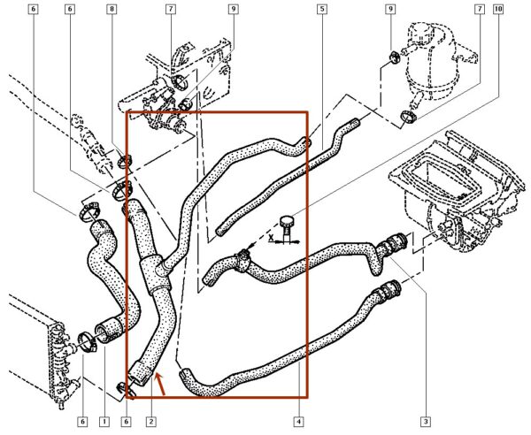 7700834887 mangueira inferior radiador renault clio catcar original