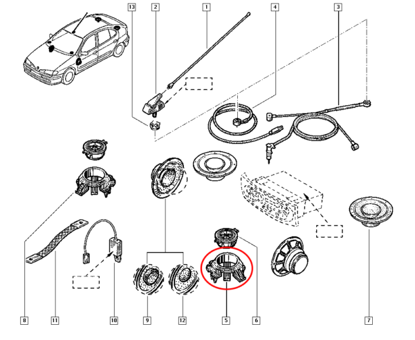 7700841302 suporte twitter renault megane scenic