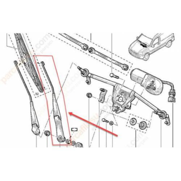 7701043998 haste do limpador de parabrisa renault kangoo