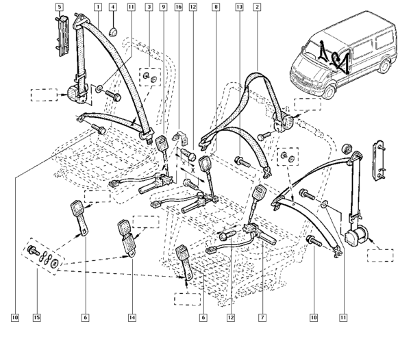 7701207728 cinto de segurança lado esquerdo renault master