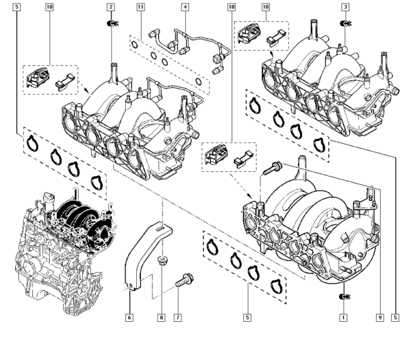 7701471932 anel de vedação do coletor admissão renaultcli logan sandero kangoo 1.6 8v