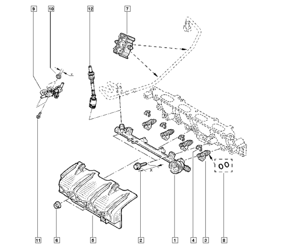 8200053030 flauta de combustivel renault duster