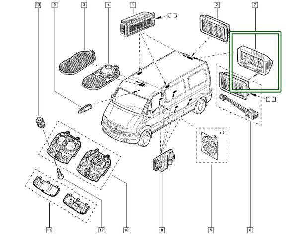 8200113205 moldura teto renault master kangoo