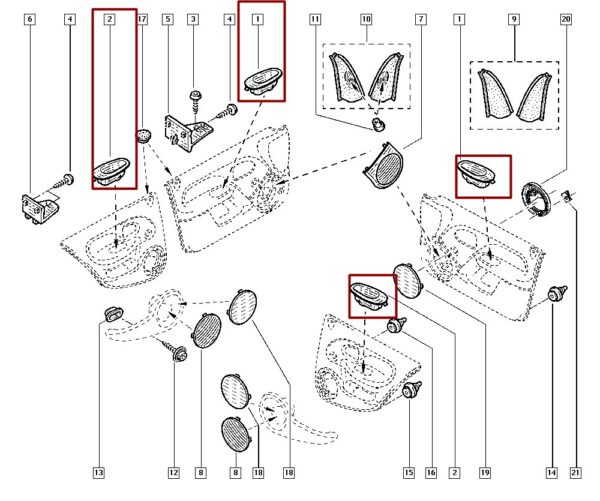 8200138731 puxador da forração da porta traseira renault clio ii