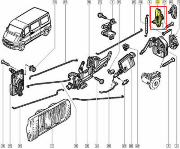 8200179436 trinco superior porta de correr renault master