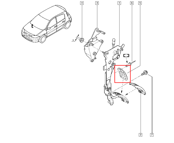 8200308007 cobertura do pedal acelerador renault megane