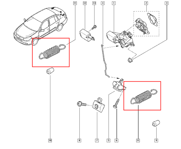 8200701102 mola helicoidal tampa traseira renault