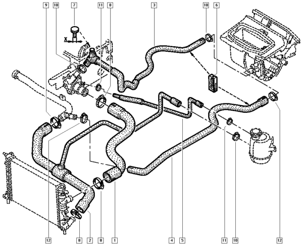 mangueira radiador renault megane 7700273943 catcar