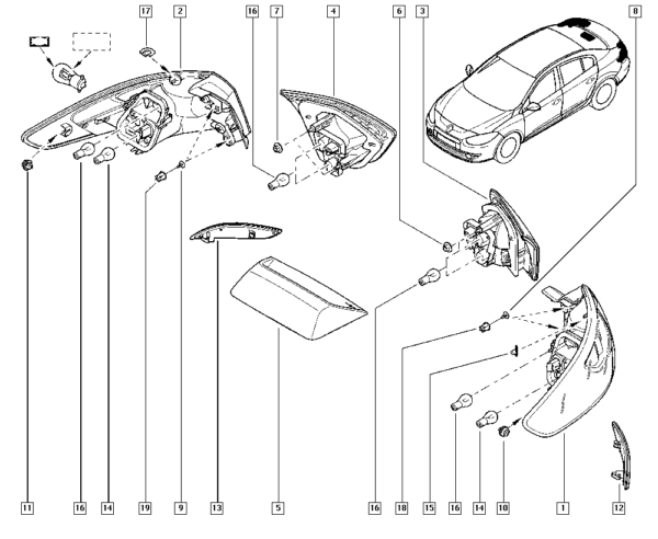 265554657r lanterna traseria esquerda renault fluence