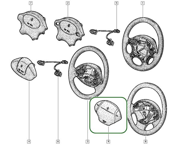 7700427616 bolsa de airbag renault megane esaquerdo novo