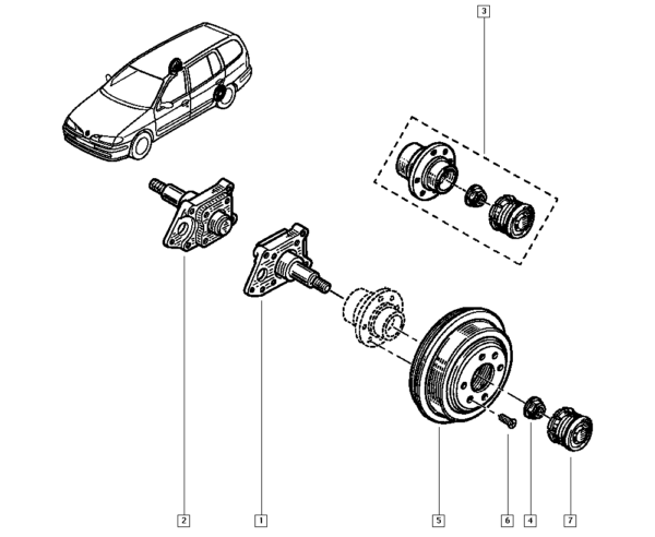 7701205170 rolamento roda traseria com abs renault megane