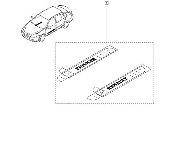 7711425456 acabamento plastico soleira renault symbol