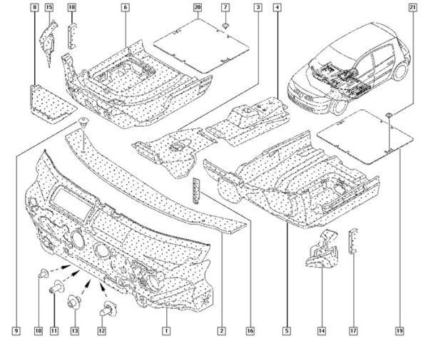 8200091908 isolador do console renault megane