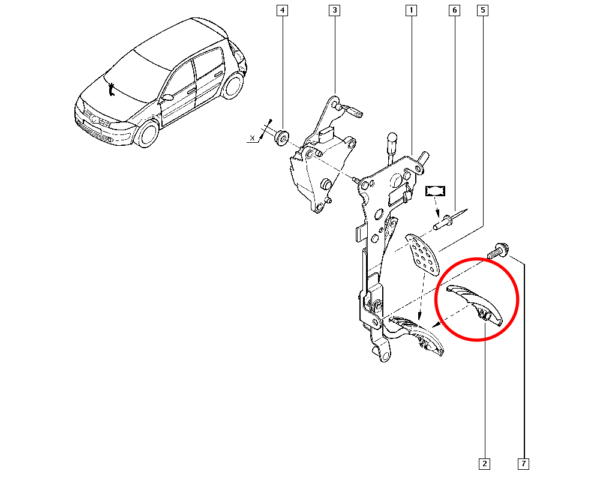 8200128188 borracha pedal do acelerador renault clio scenic