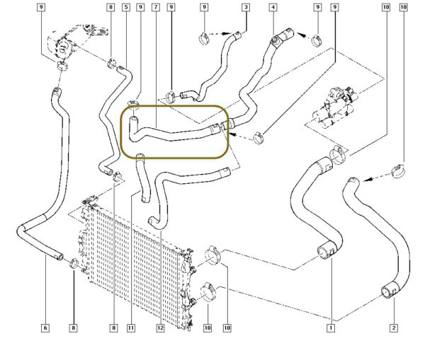 8200210906 magueira radiador renault megane