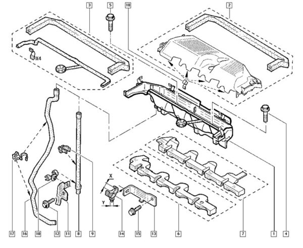 8200397653 suporte da flauta renault master