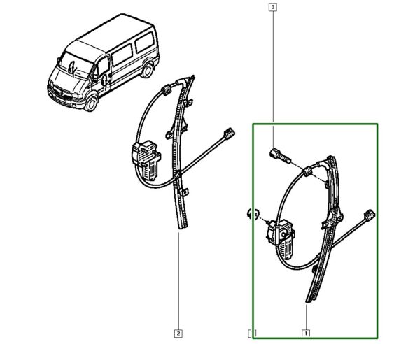 8200467971maquina de vidro eletrica esquerda renault master