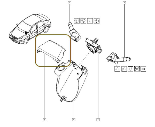 8200739452 moldura coluna de direção renault logan sandero