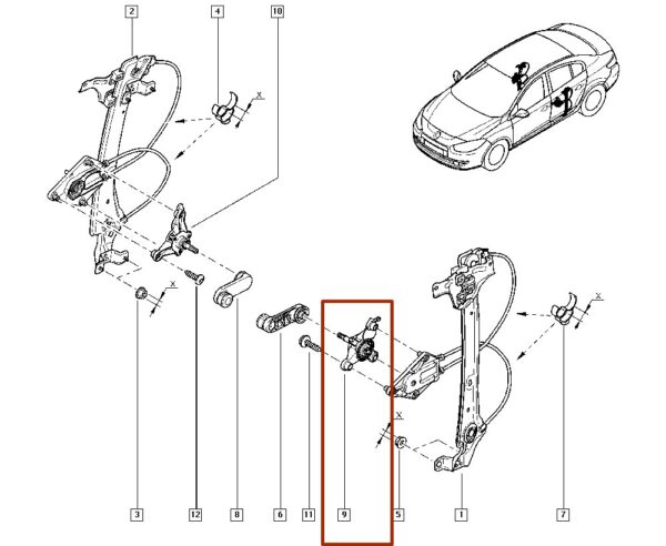 827210002r=mecanismo maquina vidro esquerda renault megane catcar