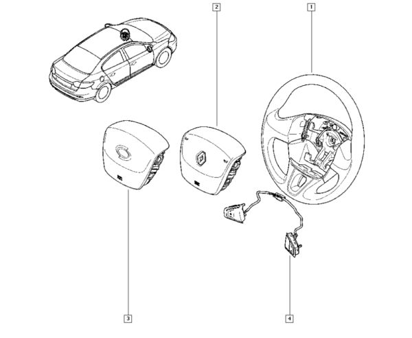 airbag volante renault fluence 985700004r catcar