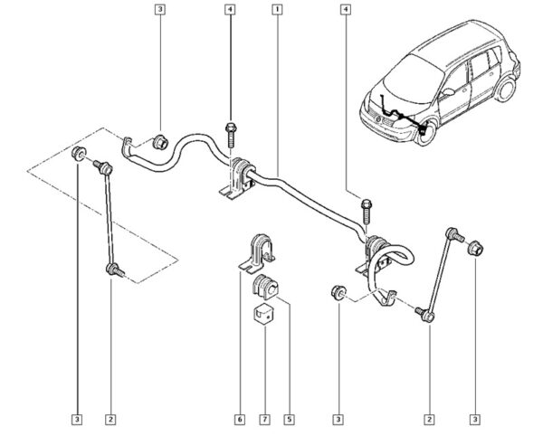 barra estabilizadora dianteira renault scenic 8200646060