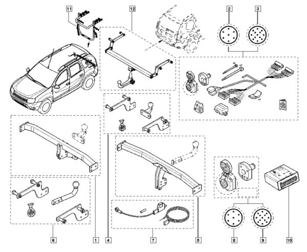 engate carreta renault duster 8201200263 catcar