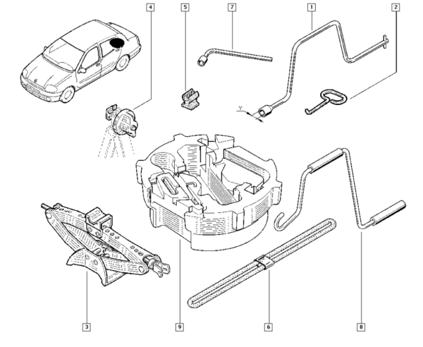 manivela do macaco renault clio ii 8200560390 catcar